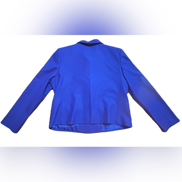 Appleseeds Jacket Womens 100% Virgin Wool Coat Blazer Blue Button Up Size 10P - Picture 2 of 5